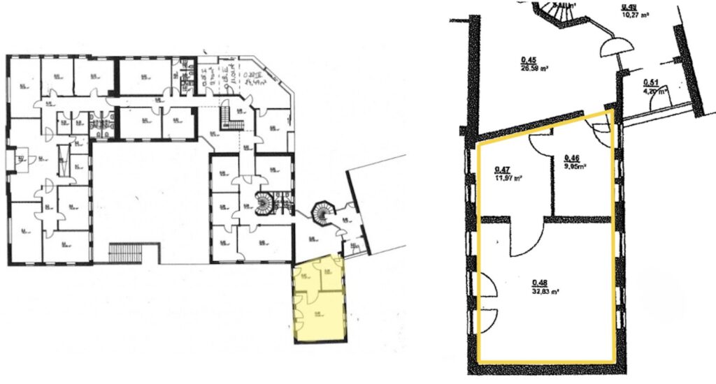 Grundriss und Raumaufteilung des Studio Sollbrüggen in Krefeld-Bockum