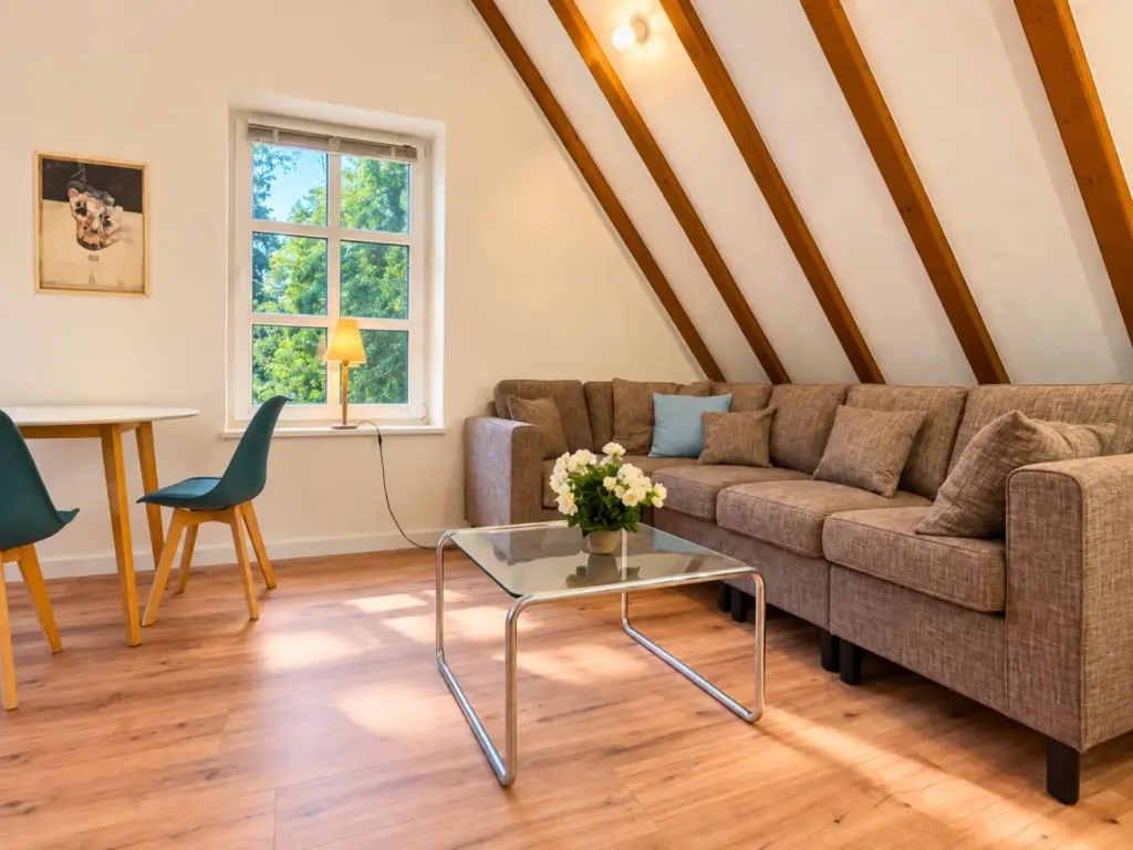 Living Sollbrüggen – helles Design-Studio im Dachgeschoss in Krefeld-Bockum